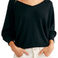 Camiseta térmica feminina Santa Clara da Free People, preta, tamanho médio