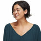 Camiseta térmica feminina Santa Clara da Free People, azul, tamanho grande