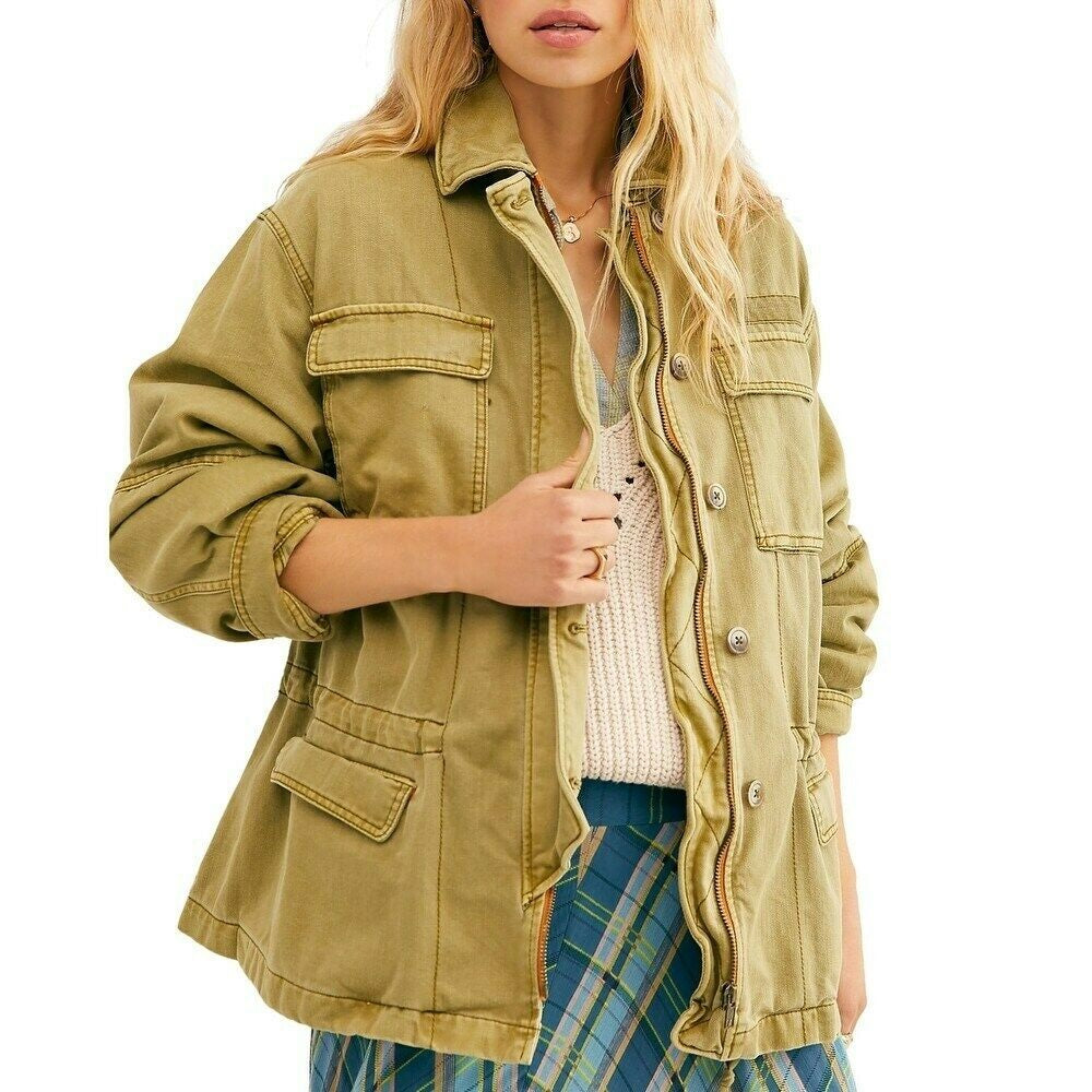 Free People Women's Seize The Day Jacket Green Size Small