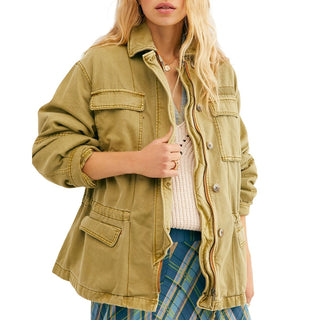 Jaqueta feminina Seize The Day da Free People, tamanho verde, tamanho grande