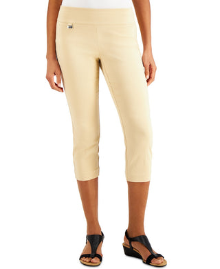 Calça capri feminina Alfani Petite Tummy-Control Pull-On, marrom, tamanho 8