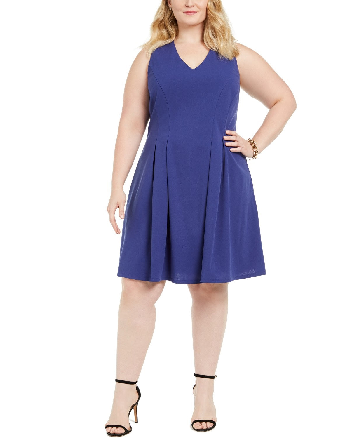Vestido sem mangas Teeze Me Junior Plus Size para mulheres, tamanho azul, tamanho 22