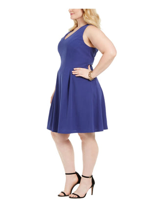 Vestido sem mangas Teeze Me Juniors, estilo flare, azul marinho, tamanho 16