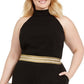 Macacão feminino Teeze Me Trendy Plus Size com cintura alta e alças finas, preto, tamanho 20