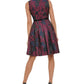 Vestido feminino Tommy Hilfiger Petite com cinto Jacquard Fit &amp; Flare, vinho, tamanho 8