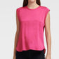 Blusa feminina DKNY Flutter Cap-Sleeve Rosa Tamanho Extra Grande