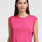 Blusa feminina DKNY Flutter Cap-Sleeve Rosa Tamanho Extra Grande