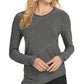 Blusa feminina DKNY com listras assimétricas, cinza, tamanho grande