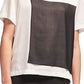 Suéter DKNY feminino com blocos de cores, branco, tamanho X-G