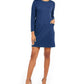 Vestido feminino NY Collection Petite com bolsos aplicados, azul, tamanho grande