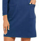 Vestido feminino NY Collection Petite com bolsos aplicados, azul, tamanho grande