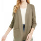 Cardigan aberto feminino júnior Pink Rose, verde, tamanho pequeno