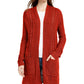 Cardigan longo com ilhós Pink Rose Juniors, tamanho extra grande, vermelho