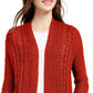 Cardigan longo com ilhós Pink Rose Juniors, tamanho extra grande, vermelho