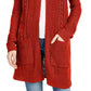Cardigan longo com ilhós Pink Rose Juniors, tamanho extra grande, vermelho