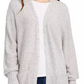 Cardigan Pink Rose Junior com frente aberta cinza - tamanho pequeno