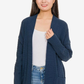 Cardigan longo texturizado feminino Pink Rose Junior, tamanho grande, azul