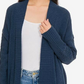 Cardigan longo texturizado feminino Pink Rose Junior, tamanho grande, azul