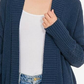 Cardigan longo texturizado feminino Pink Rose Junior, tamanho grande, azul