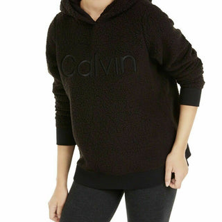 Calvin Klein Moletom Feminino Performance Logo Fleece Preto Tamanho Grande