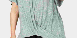 Camiseta Calvin Klein Feminina Mescla Manga Curta Gola V Verde Tamanho 2X