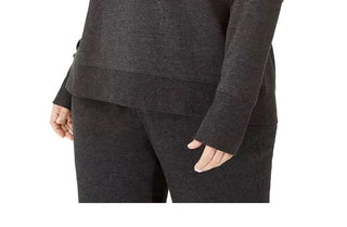 Calvin Klein Plus Manga Raglan Moletom Feminino Cinza Escuro Tamanho 3X