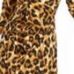 Vestido feminino NY Collection Petite estampado com decote torcido e zíper, tamanho grande, amarelo