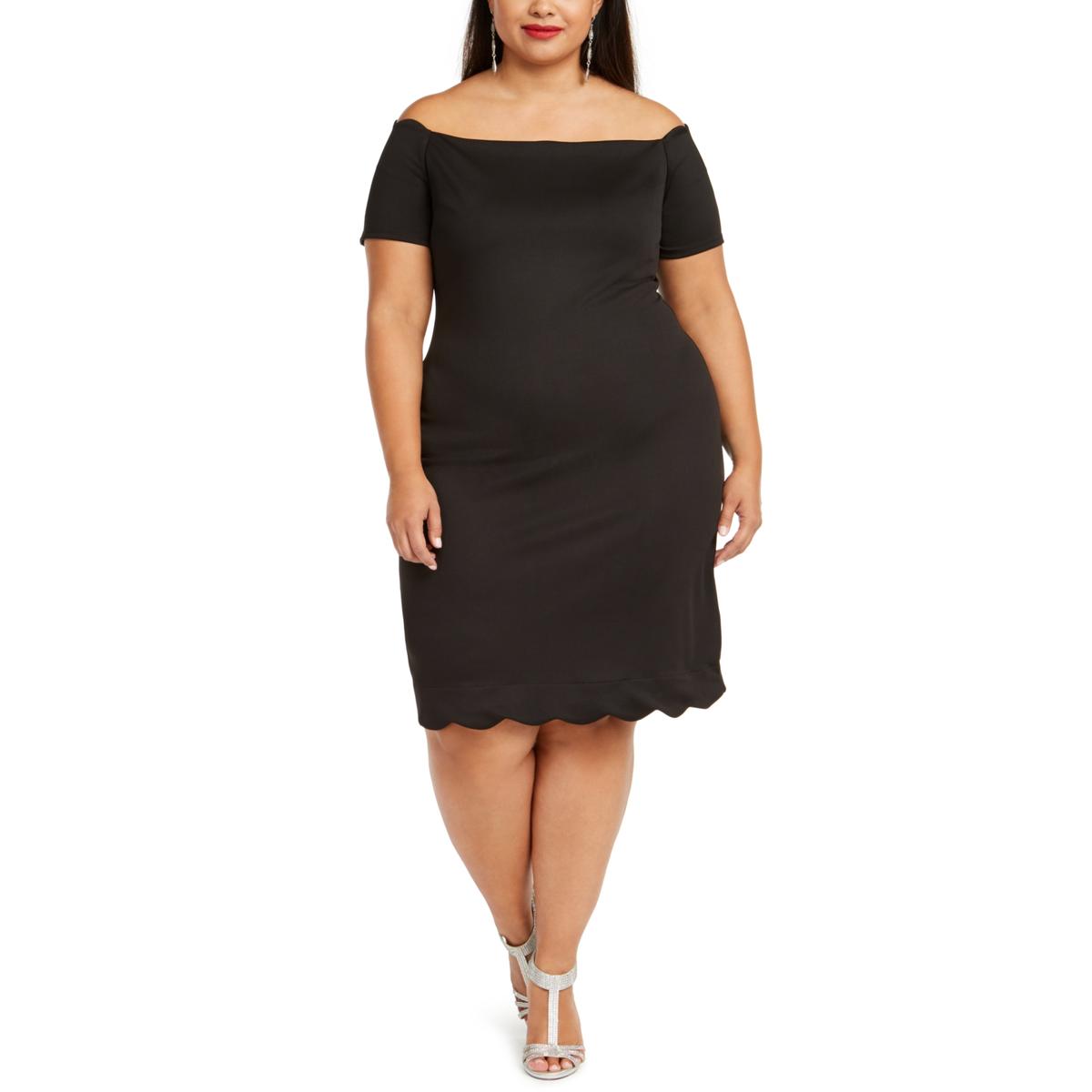Vestido feminino Monteau, plus size, ombro de fora, preto, tamanho 2X