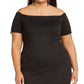 Vestido feminino Monteau, plus size, ombro de fora, preto, tamanho 2X