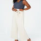 Macacão listrado plus size Monteau Juniors com blusa e calça Paperbag, azul marinho, tamanho 2X