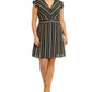 Vestido Monteau Feminino Plus Size com Mangas Babadas e Ajuste Flare Verde Tamanho 2 Extra Grande