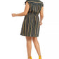 Vestido Monteau Feminino Plus Size com Mangas Babadas e Ajuste Flare Verde Tamanho 2 Extra Grande