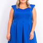 Vestido feminino Monteau plus size com corte em A evasê, azul, tamanho 1X
