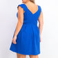Vestido feminino Monteau plus size com corte em A evasê, azul, tamanho 1X