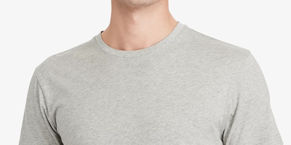 Camiseta masculina bordada Polo Ralph Lauren cinza tamanho grande