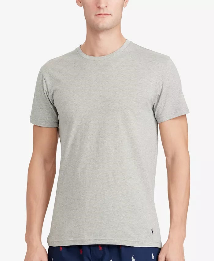 Camiseta masculina bordada Polo Ralph Lauren cinza tamanho médio