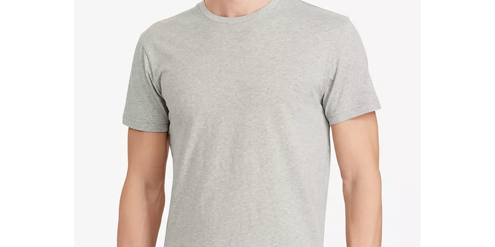 Camiseta masculina bordada Polo Ralph Lauren cinza tamanho médio