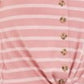 Blusa canelada com amarração frontal Pink Rose Juniors, tamanho médio, roxa
