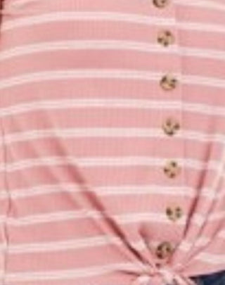 Blusa canelada com amarração frontal Pink Rose Juniors, tamanho médio, roxa