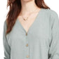 Blusa Hippie Rose Juniors com botões e amarração frontal, verde, tamanho médio