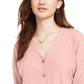 Blusa de botões com amarração frontal Pink Rose Hippie Rose Juniors, tamanho pequeno