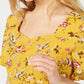 Top peplum feminino Monteau Petite com babados e acabamento amarelo, tamanho pequeno
