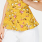Top peplum feminino Monteau Petite com babados e acabamento amarelo, tamanho pequeno