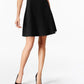 Vestido Monteau Feminino com Decote Recortado e Ajuste Flare, Preto, Tamanho Pequeno e Extra Grande