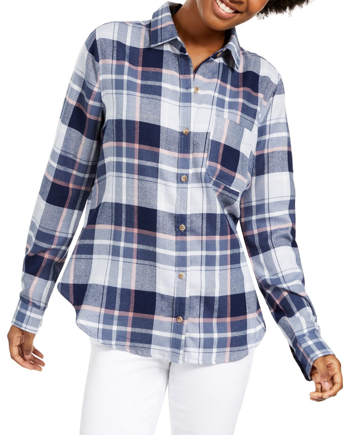 Camisa utilitária xadrez infantil Polly &amp; Esther azul tamanho pequeno