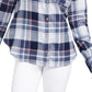 Camisa utilitária xadrez infantil Polly &amp; Esther azul tamanho pequeno