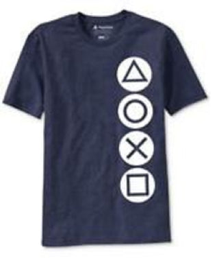 Camiseta gráfica masculina Ripple Junction com botões para PlayStation, azul, tamanho pequeno
