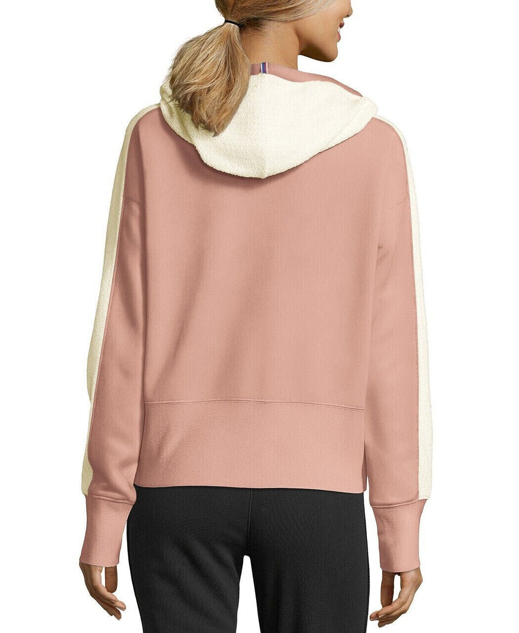 Moletom com capuz Champion Heritage Herringbone com zíper, rosa, tamanho 2X, feminino