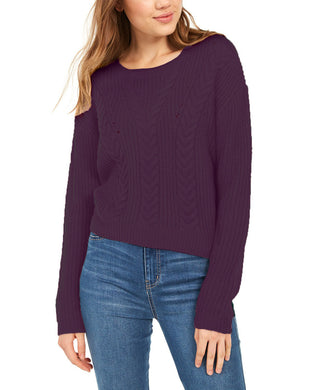 Suéter feminino Crave Fame com cadarço nas costas, roxo, tamanho grande