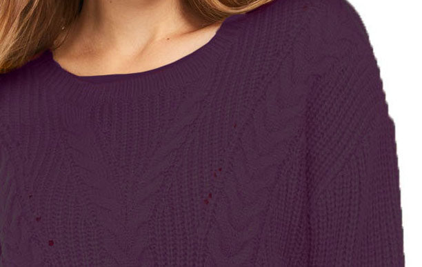 Suéter feminino Crave Fame com cadarço nas costas, roxo, tamanho grande